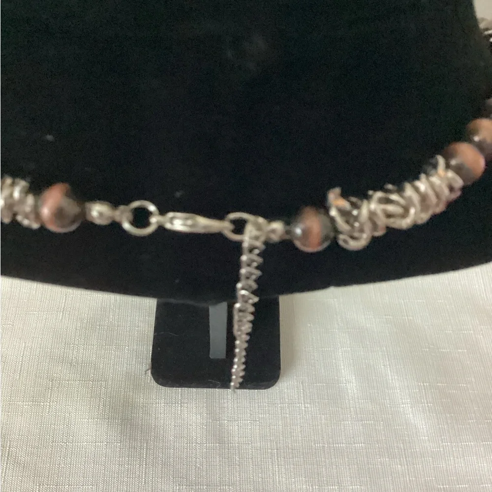 Tiger’s Eye Silver Tone Necklace